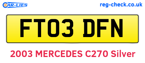 FT03DFN are the vehicle registration plates.