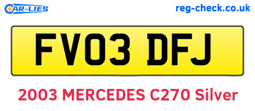 FV03DFJ are the vehicle registration plates.