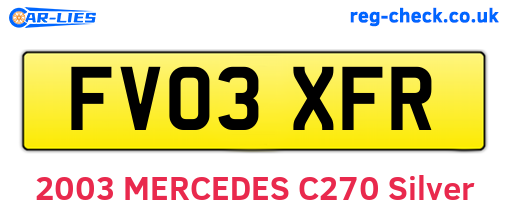 FV03XFR are the vehicle registration plates.