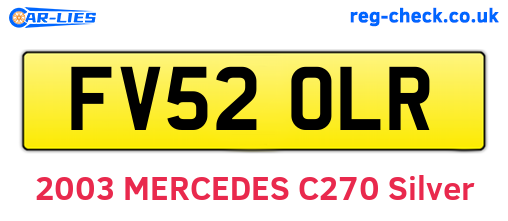FV52OLR are the vehicle registration plates.