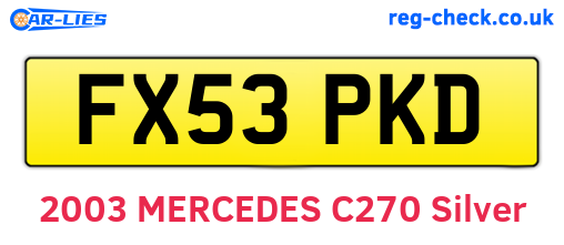 FX53PKD are the vehicle registration plates.