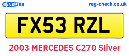 FX53RZL are the vehicle registration plates.