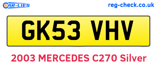 GK53VHV are the vehicle registration plates.