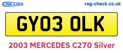 GY03OLK are the vehicle registration plates.