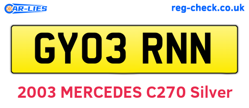 GY03RNN are the vehicle registration plates.
