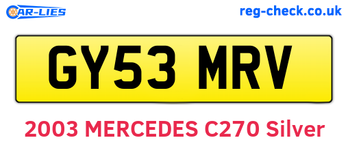 GY53MRV are the vehicle registration plates.