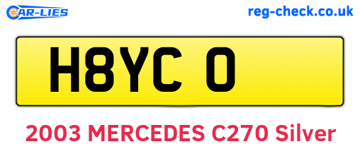 H8YCO are the vehicle registration plates.