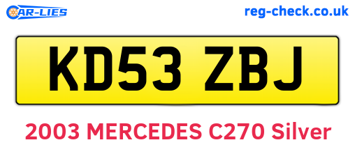 KD53ZBJ are the vehicle registration plates.