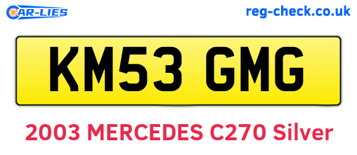 KM53GMG are the vehicle registration plates.