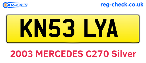 KN53LYA are the vehicle registration plates.