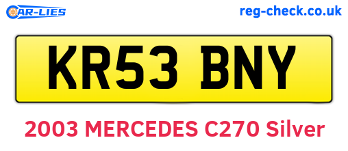 KR53BNY are the vehicle registration plates.