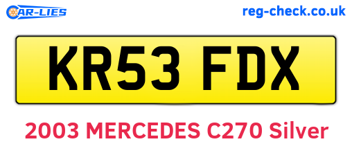 KR53FDX are the vehicle registration plates.