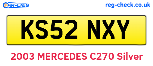 KS52NXY are the vehicle registration plates.