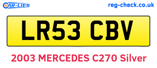LR53CBV are the vehicle registration plates.