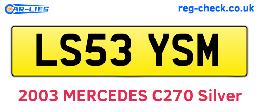 LS53YSM are the vehicle registration plates.