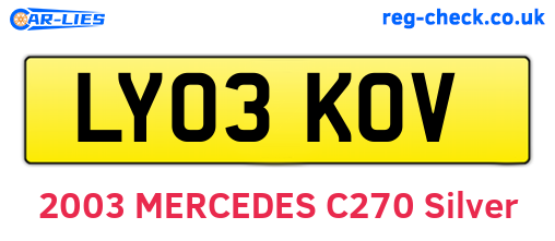 LY03KOV are the vehicle registration plates.