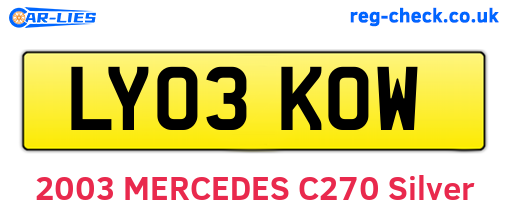 LY03KOW are the vehicle registration plates.
