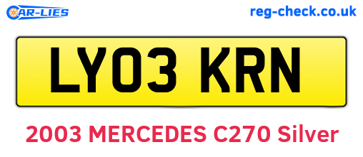 LY03KRN are the vehicle registration plates.