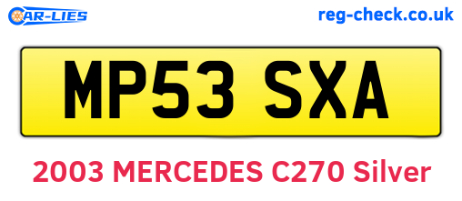 MP53SXA are the vehicle registration plates.