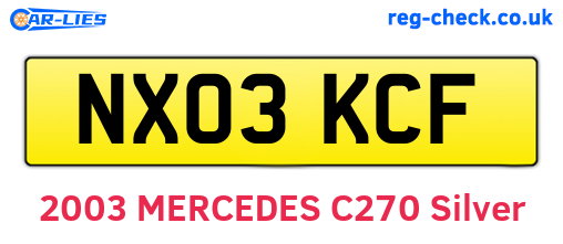 NX03KCF are the vehicle registration plates.