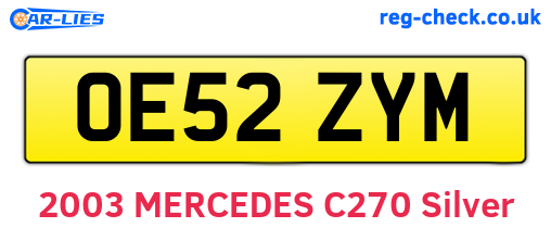 OE52ZYM are the vehicle registration plates.