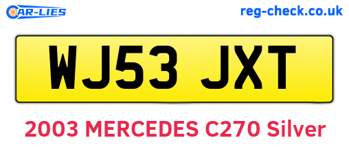 WJ53JXT are the vehicle registration plates.