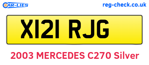 X121RJG are the vehicle registration plates.