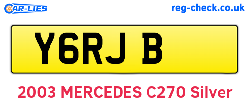 Y6RJB are the vehicle registration plates.