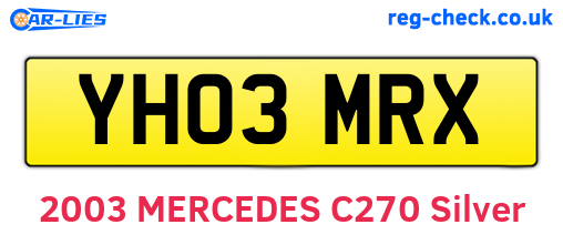 YH03MRX are the vehicle registration plates.