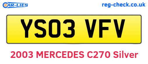 YS03VFV are the vehicle registration plates.