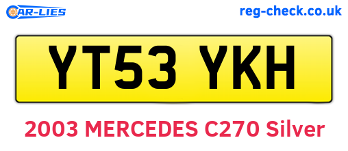 YT53YKH are the vehicle registration plates.