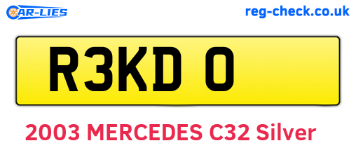 R3KDO are the vehicle registration plates.