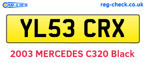 YL53CRX are the vehicle registration plates.