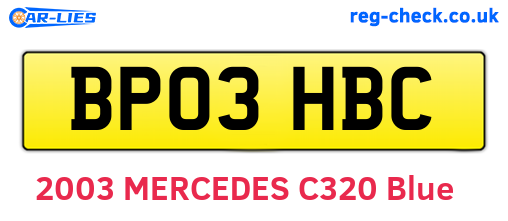 BP03HBC are the vehicle registration plates.
