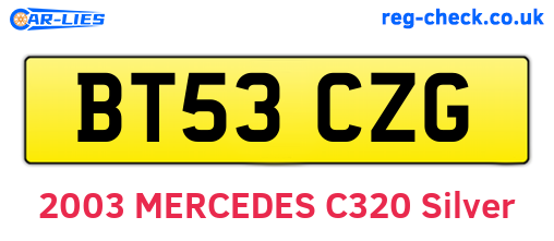 BT53CZG are the vehicle registration plates.