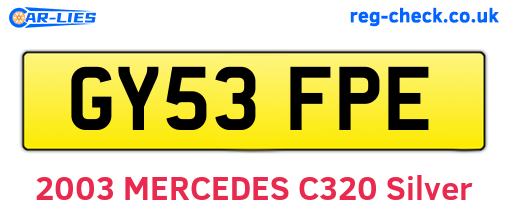 GY53FPE are the vehicle registration plates.