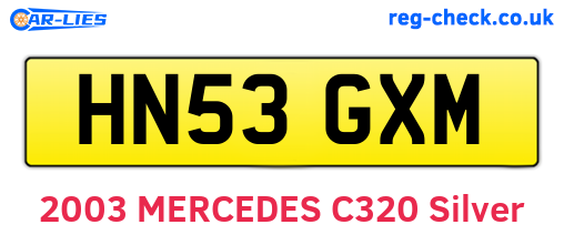 HN53GXM are the vehicle registration plates.