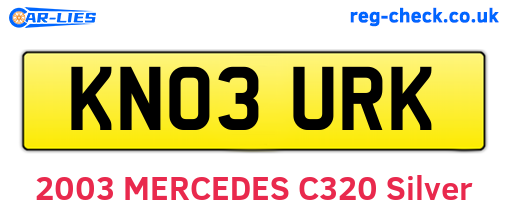 KN03URK are the vehicle registration plates.