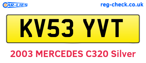 KV53YVT are the vehicle registration plates.