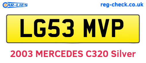 LG53MVP are the vehicle registration plates.