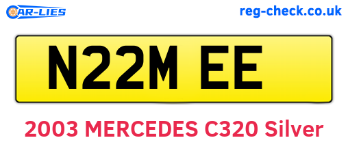 N22MEE are the vehicle registration plates.