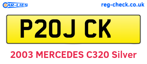 P20JCK are the vehicle registration plates.