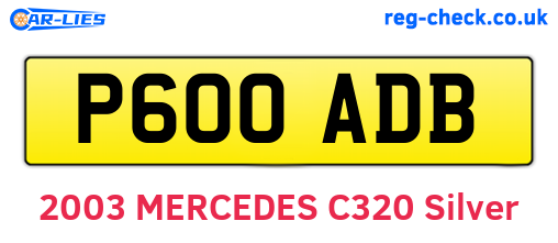 P600ADB are the vehicle registration plates.