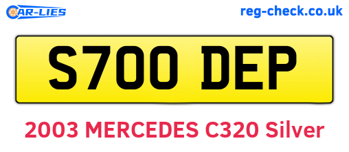 S700DEP are the vehicle registration plates.