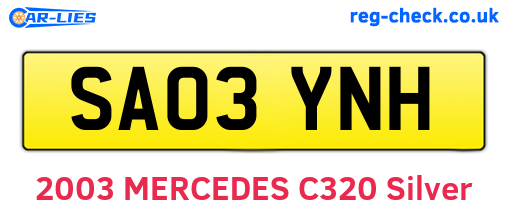 SA03YNH are the vehicle registration plates.