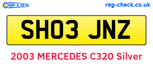 SH03JNZ are the vehicle registration plates.