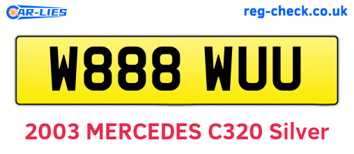 W888WUU are the vehicle registration plates.