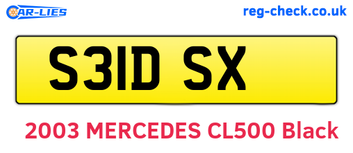 S31DSX are the vehicle registration plates.