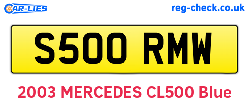 S500RMW are the vehicle registration plates.