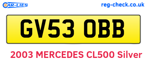 GV53OBB are the vehicle registration plates.